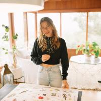 Giulina Mitchum Mottin with her art.