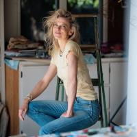 Shelby Scudder in her art studio