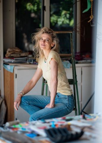 Shelby Scudder in her art studio